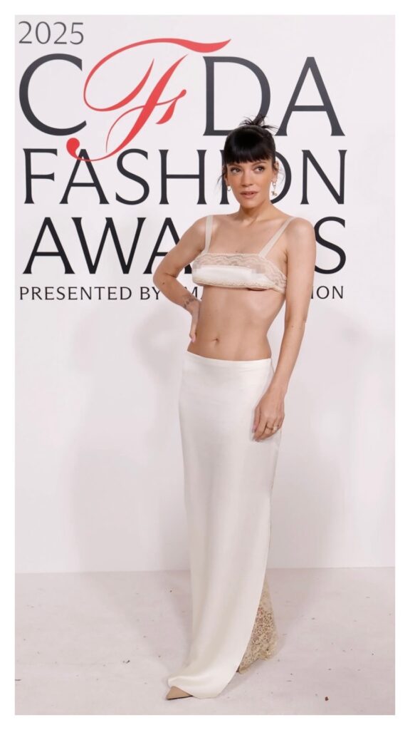 Lily Allen Stuns in Lingerie-Inspired Ensemble at 2025 CFDA Fashion Awards